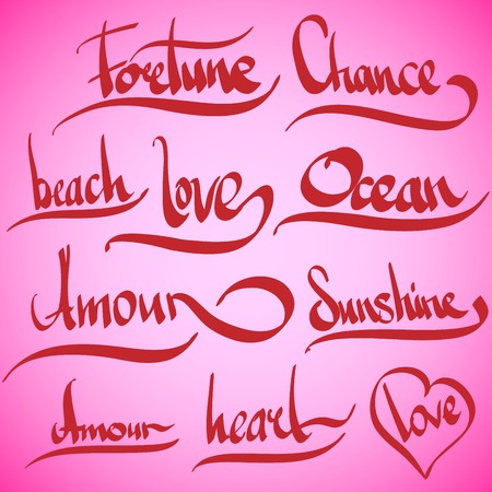 Greetings  hand lettering set  vector のイラスト素材