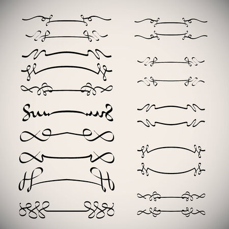 Calligraphic elements -  black design vintageのイラスト素材