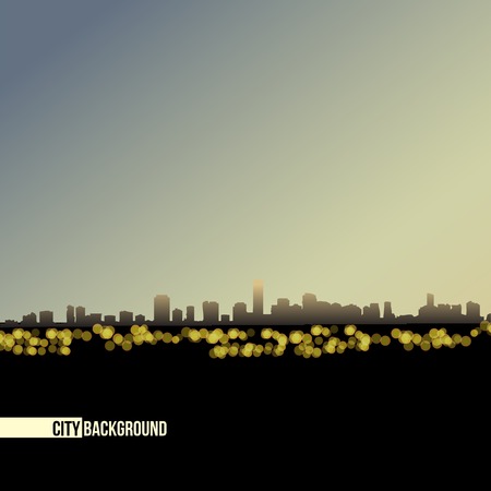 night skyline  - vector backgroundのイラスト素材