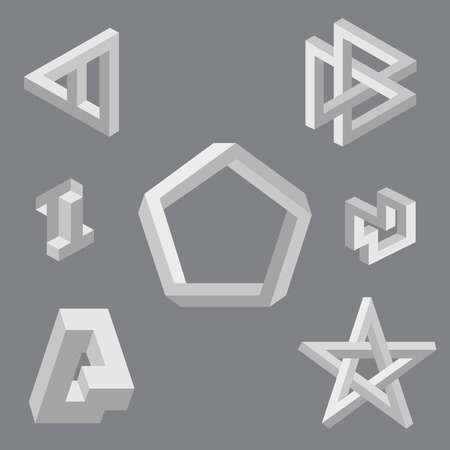 Optical illusion symbols  Vector illustration のイラスト素材