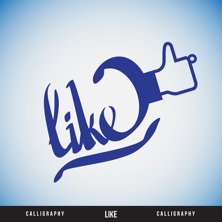 LIKE hand lettering - handmade calligraphy, vectorのイラスト素材