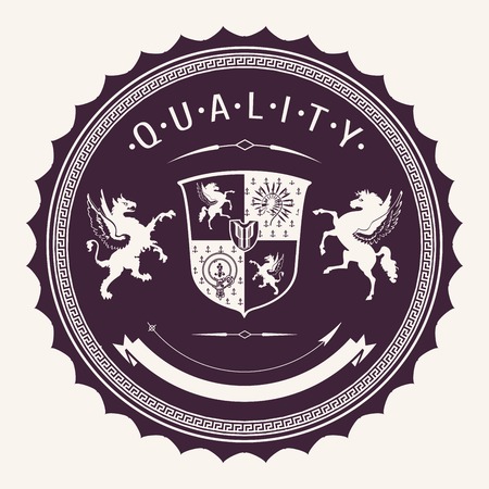 Hight quality vector badges with  Guilloche elementのイラスト素材
