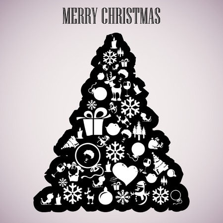 Christmas tree applique vector  background  Postcardのイラスト素材