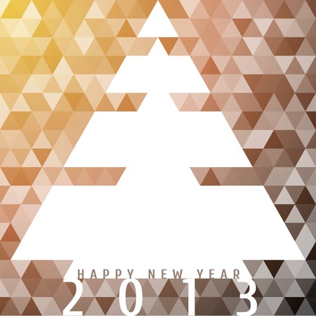 New year tree and decorations on winter background のイラスト素材