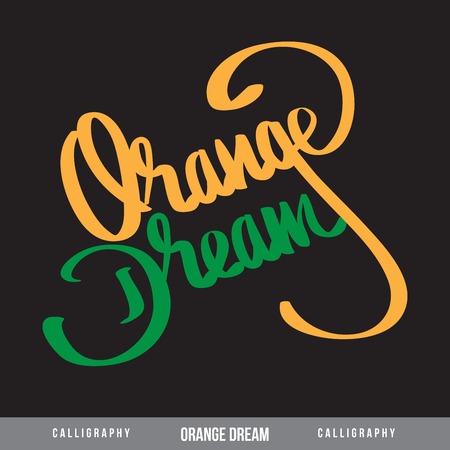 ORANGE DREAM hand lettering - handmade calligraphy, vectorのイラスト素材