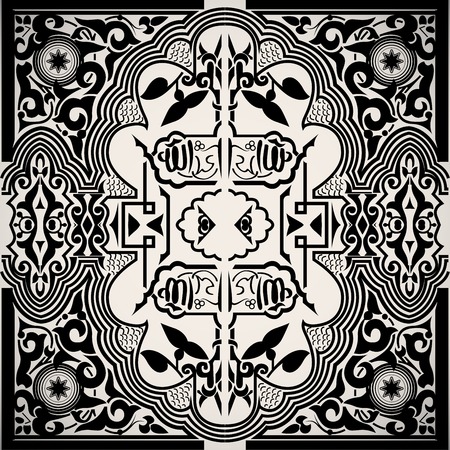 Vector vintage baroque background frame card cover flower motif arabic retro pattern ornate laceのイラスト素材