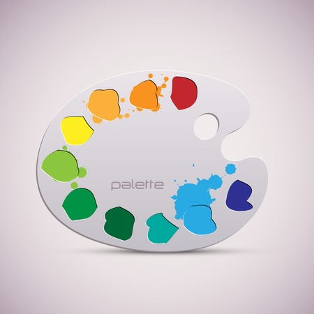 Wooden art palette   Color illustration のイラスト素材
