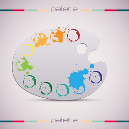 Wooden art palette   Color illustration のイラスト素材