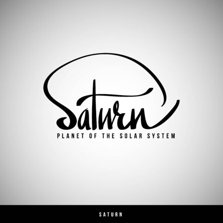 Saturn hand lettering -  handmade calligraphy, vectorのイラスト素材