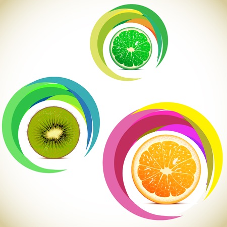 Vector illustration - set of fruitsのイラスト素材