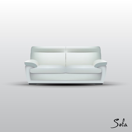 White Vector Sofa  Vector illustrationのイラスト素材