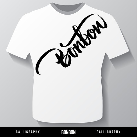 Bonbon hand lettering -  handmade calligraphy, vectorのイラスト素材