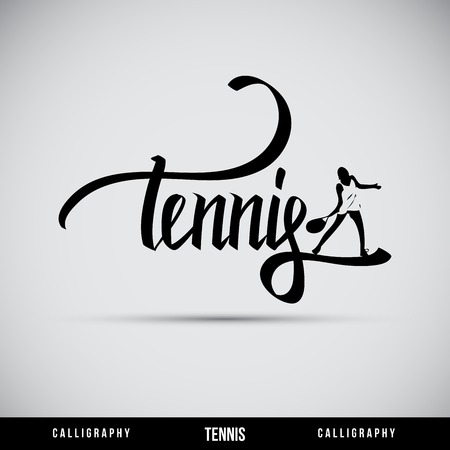 Tennis hand lettering - handmade calligraphy, vectorのイラスト素材