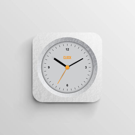 time for design concept clock closeup on background with black wordsのイラスト素材