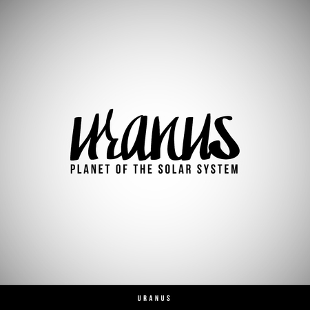 Uranus hand lettering -  handmade calligraphy, vectorのイラスト素材