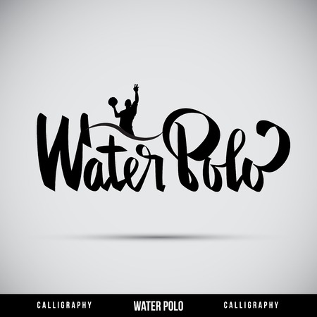 Water Polo hand lettering - handmade calligraphy, vectorのイラスト素材