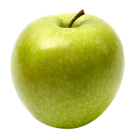 Green apple isolated on white backgroundの写真素材