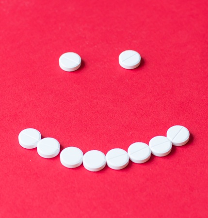 Smile made with pillsの写真素材