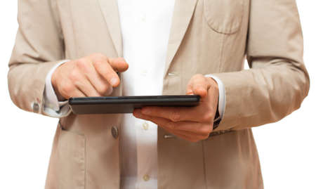 Businessman using tablet pc