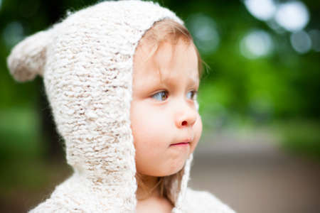 little girl on the natureの写真素材