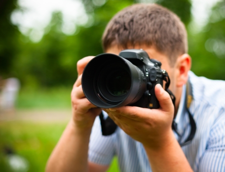 photographer with cameraの写真素材