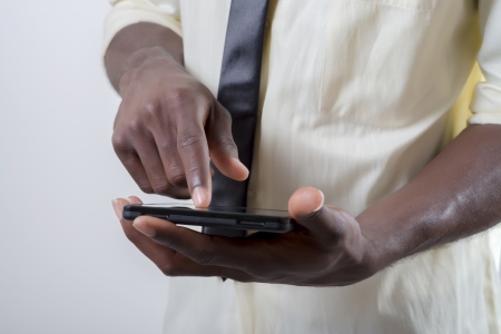 African-American businessman using a digital tabletの写真素材