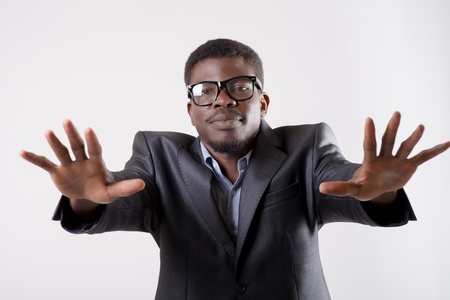 African-American man showing stopの写真素材