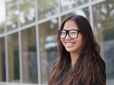 successful young businesswoman smilingの写真素材