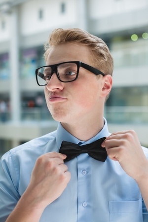 stylish man in glassesの写真素材