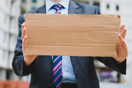 engineer holding a poster, posterの写真素材