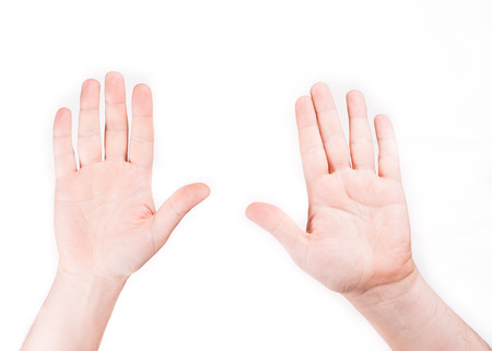 Two human handsの写真素材