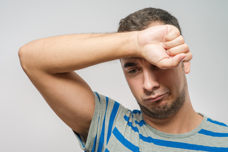 Man having headache.の写真素材