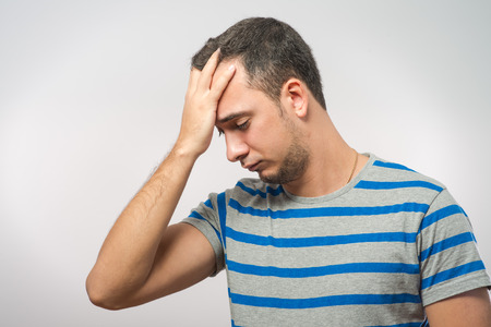 Man having headache.の写真素材