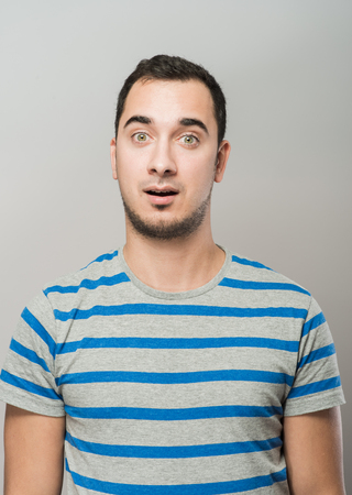 portrait of surprised manの写真素材
