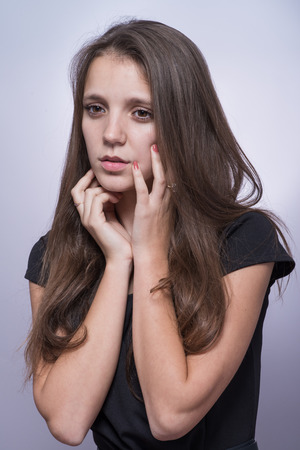portrait of a sad girlの写真素材
