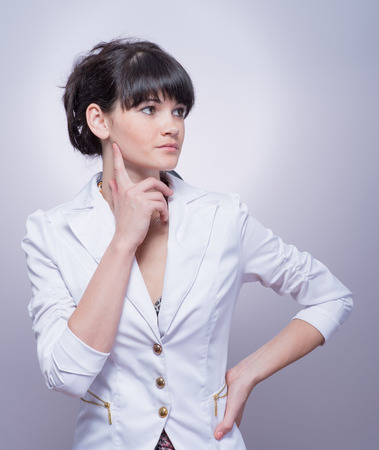 young business woman thinkingの写真素材