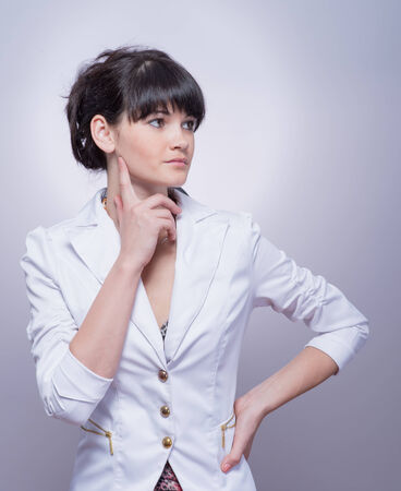 young business woman thinkingの写真素材