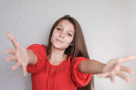 beautiful young woman smilingの写真素材