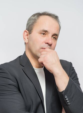 Thoughtful businessman portraitの写真素材