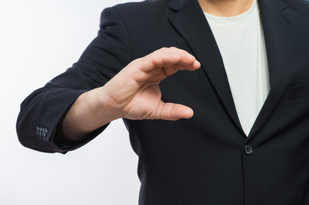 Businessman showing the blank card in handの写真素材
