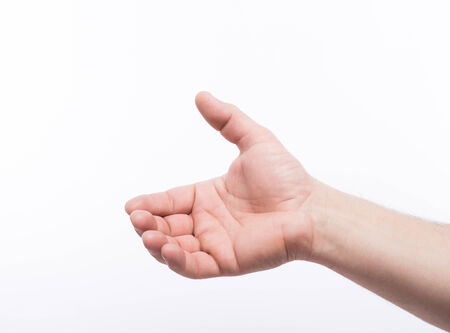 man hand to hold somethingの写真素材