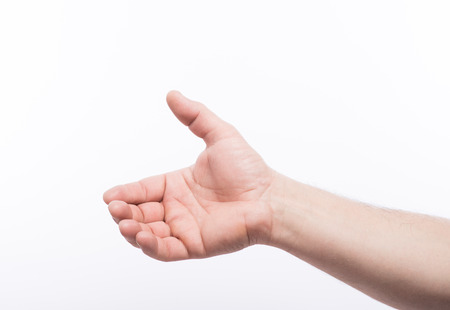 man hand to hold somethingの写真素材