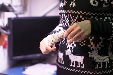 Money in the hand (Hand with money, Hand holding Banknotes)の写真素材