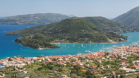 Greece Ionian islands Lefkada Vlicho Bay and  Nidriの写真素材