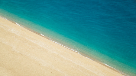 Beautiful sand beach and tropical turquoise blue sea