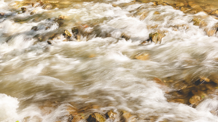River flowing through rocks, close up