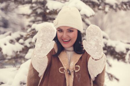 Winter gloves. Focus on gloves,  copy space, vintage toned image