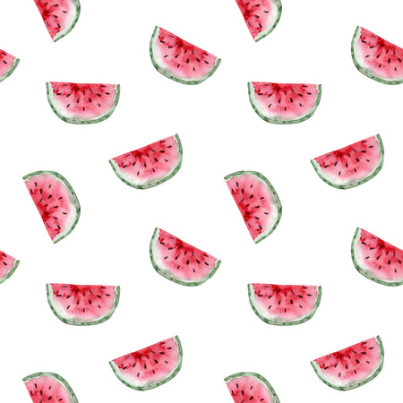 Seamless pattern. Watercolor watermelon fruit. Hand drawn summer illustration. Design for fabric,...