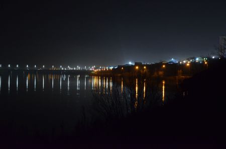 City night lights (in autumn)の写真素材