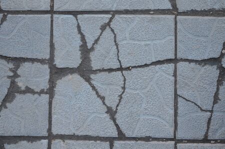 This picture shows a tile of pavement with cracks